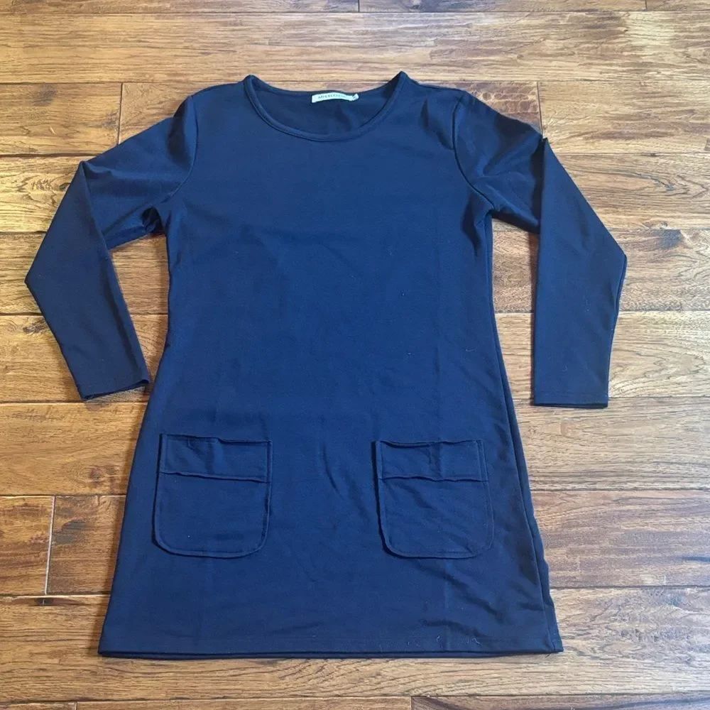 MISSLOOK Classic Navy Long Sleeve Dress